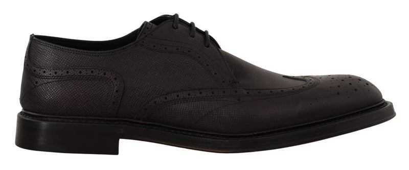 Dolce & Gabbana Elegant Purple Wingtip Men's Formal Shoes