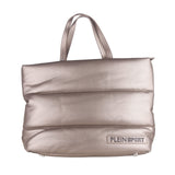 Plein Sport Elegant Silver Padded Eco-Leather Shoulder Bag