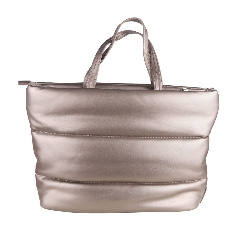 Plein Sport Elegant Silver Padded Eco-Leather Shoulder Bag