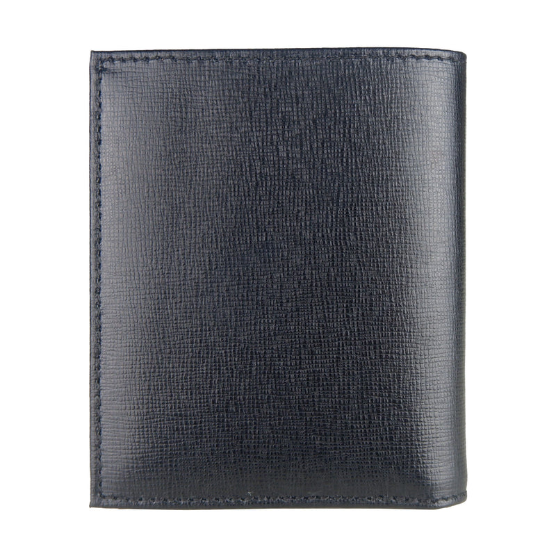 Plein Sport Sleek Black Calfskin Leather Wallet