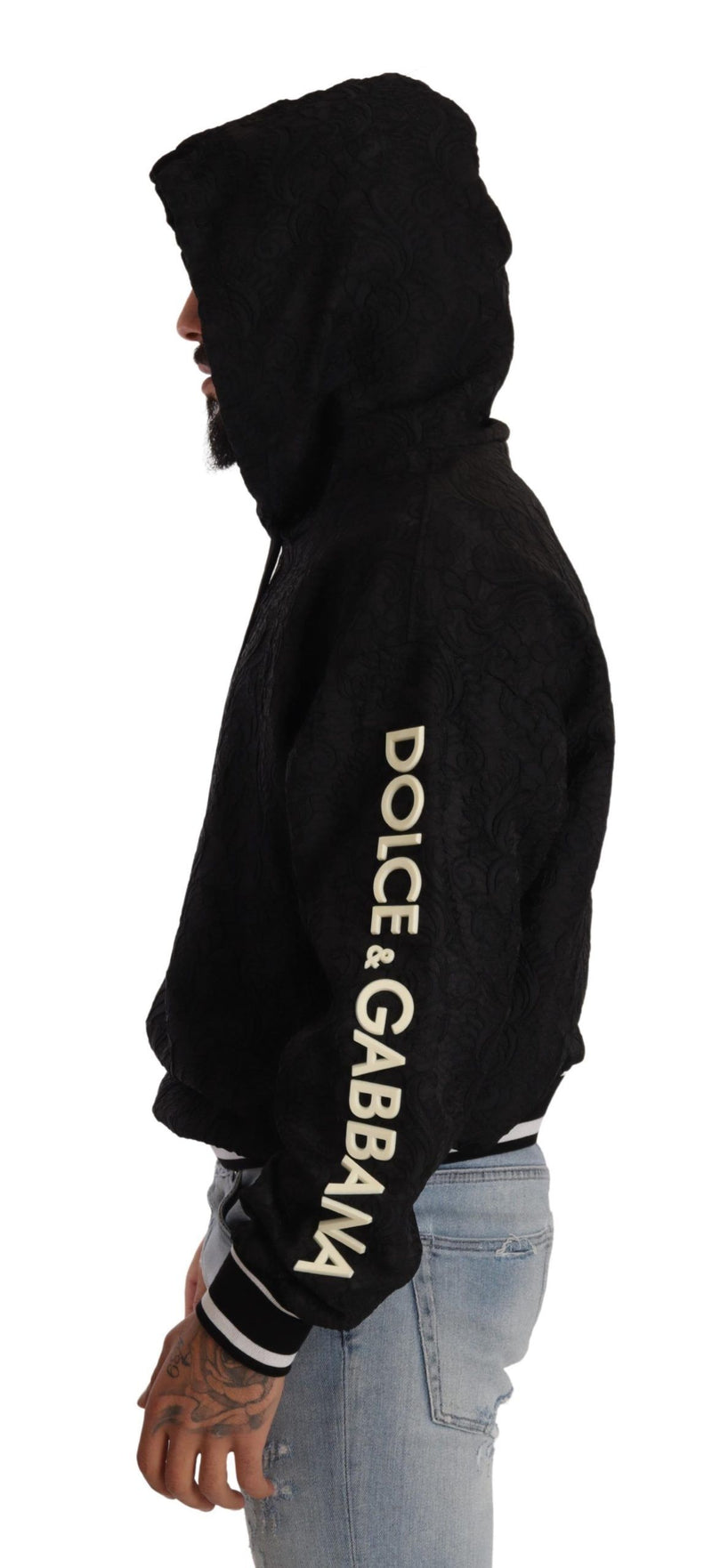 Dolce & Gabbana Elegant Black Logo Detailed Hooded Sweatshirt