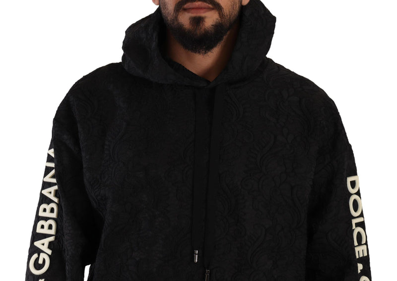 Dolce & Gabbana Elegant Black Logo Detailed Hooded Sweatshirt