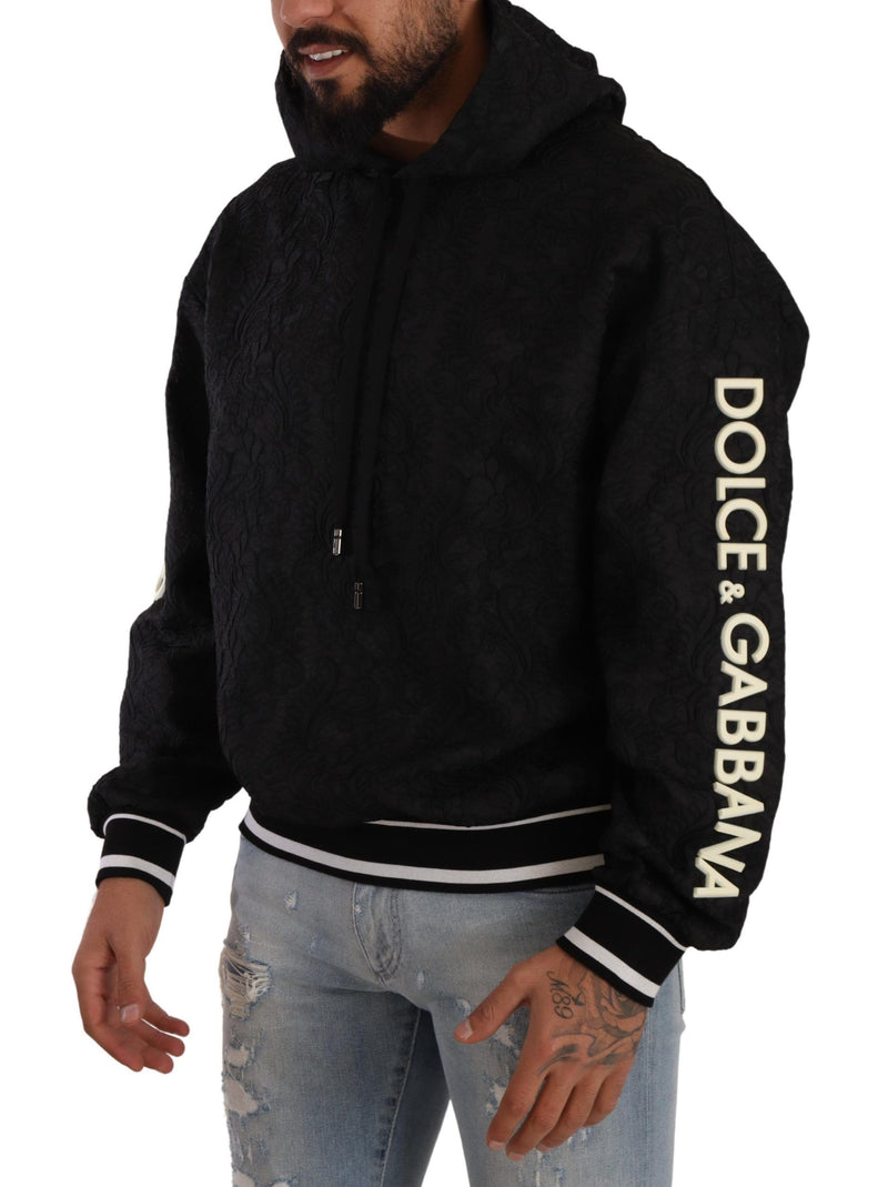 Dolce & Gabbana Elegant Black Logo Detailed Hooded Sweatshirt