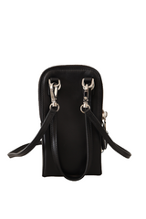 Dolce & Gabbana Sleek Black Leather Phone Pocket Neck Strap