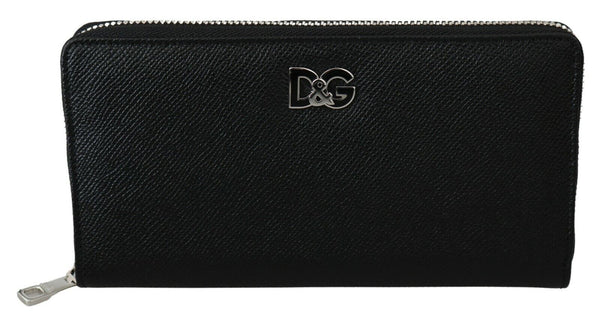 Dolce & Gabbana Elegant Black Leather Continental Wallet