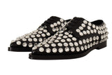 Dolce & Gabbana Crystal-Embellished Leather Formal Flats