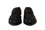 Dolce & Gabbana Elegant Gros Grain Lace-Up Jeweled Flats