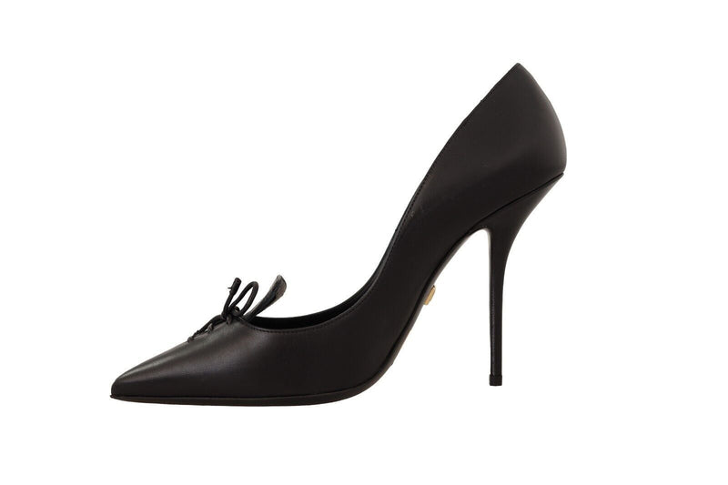 Dolce & Gabbana Elegant Black Leather Stiletto Pumps