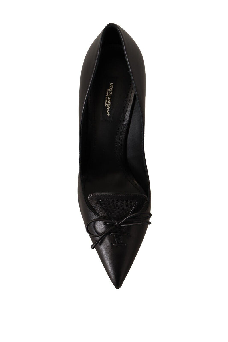 Dolce & Gabbana Elegant Black Leather Stiletto Pumps