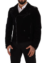 Dolce & Gabbana Sleek Black Cotton Biker Jacket