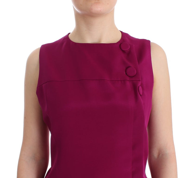 Barbara Casasola Stunning Silk Sleeveless Purple Blouse