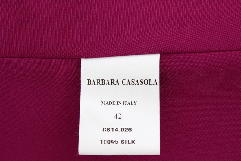 Barbara Casasola Stunning Silk Sleeveless Purple Blouse