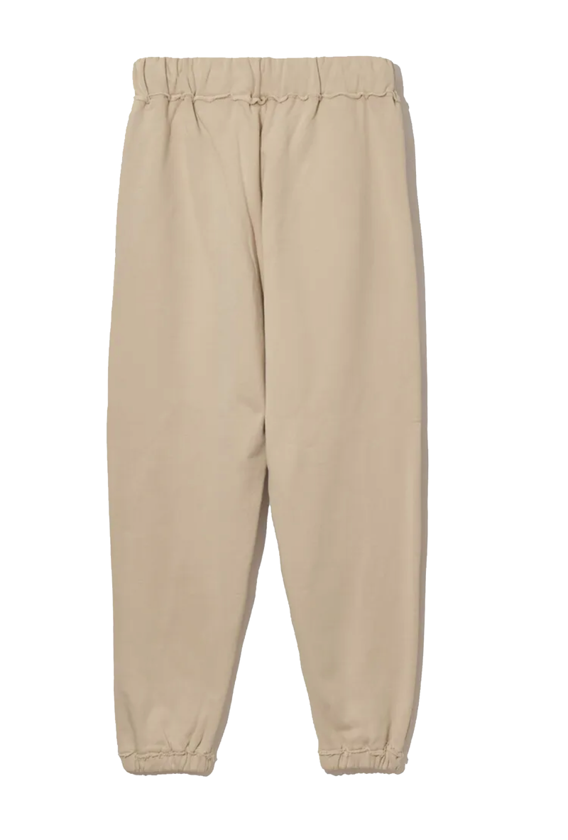 Comme Des Fuckdown Chic Beige Cotton Pants with Logo Accent