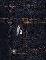 Love Moschino Chic Cotton Denim Jeans with Fleece Accent