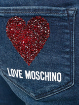 Love Moschino Chic Embellished Bootcut Cropped Jeans