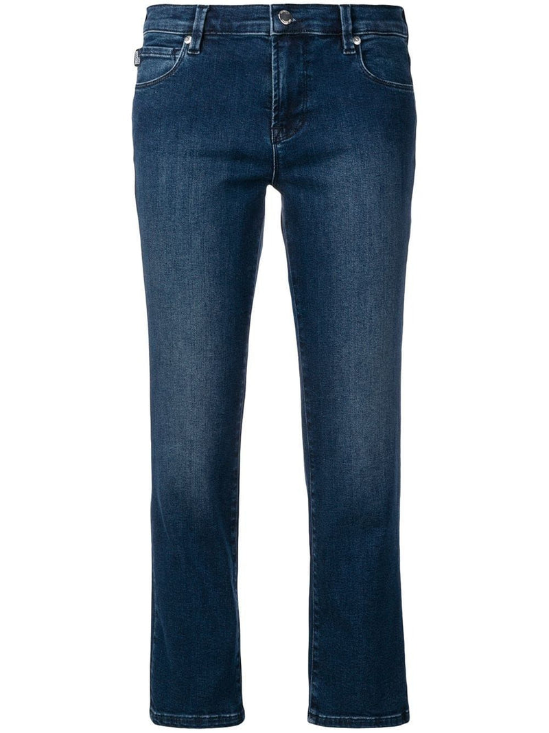 Love Moschino Chic Embellished Bootcut Cropped Jeans