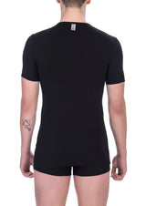 Bikkembergs Black Cotton Men's V-Neck T-Shirt