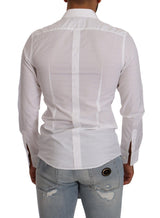 Dolce & Gabbana Elegant White Cotton Poplin Dress Shirt