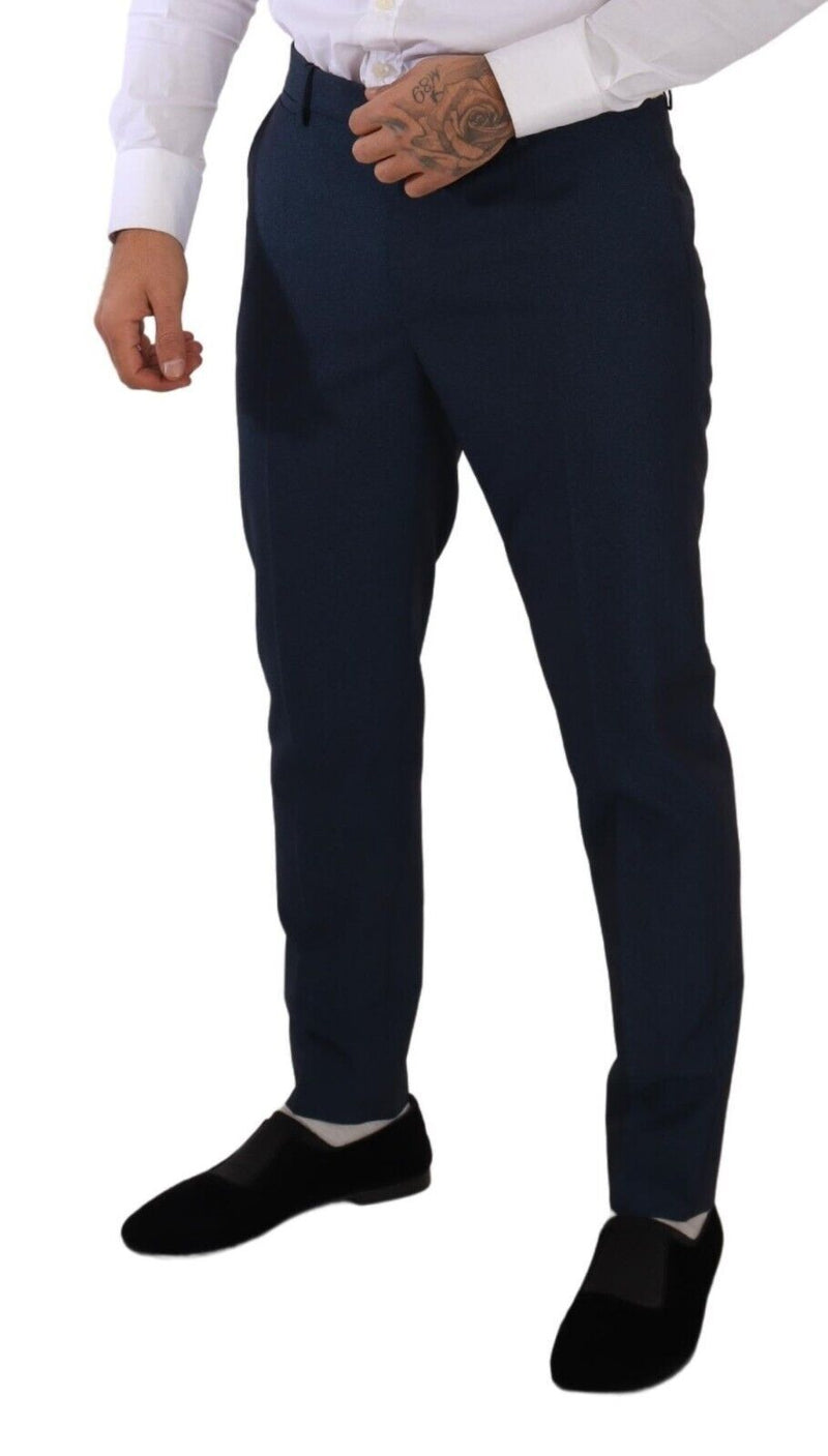 Dolce & Gabbana Elegant Slim Fit Dress Pants in Dark Blue