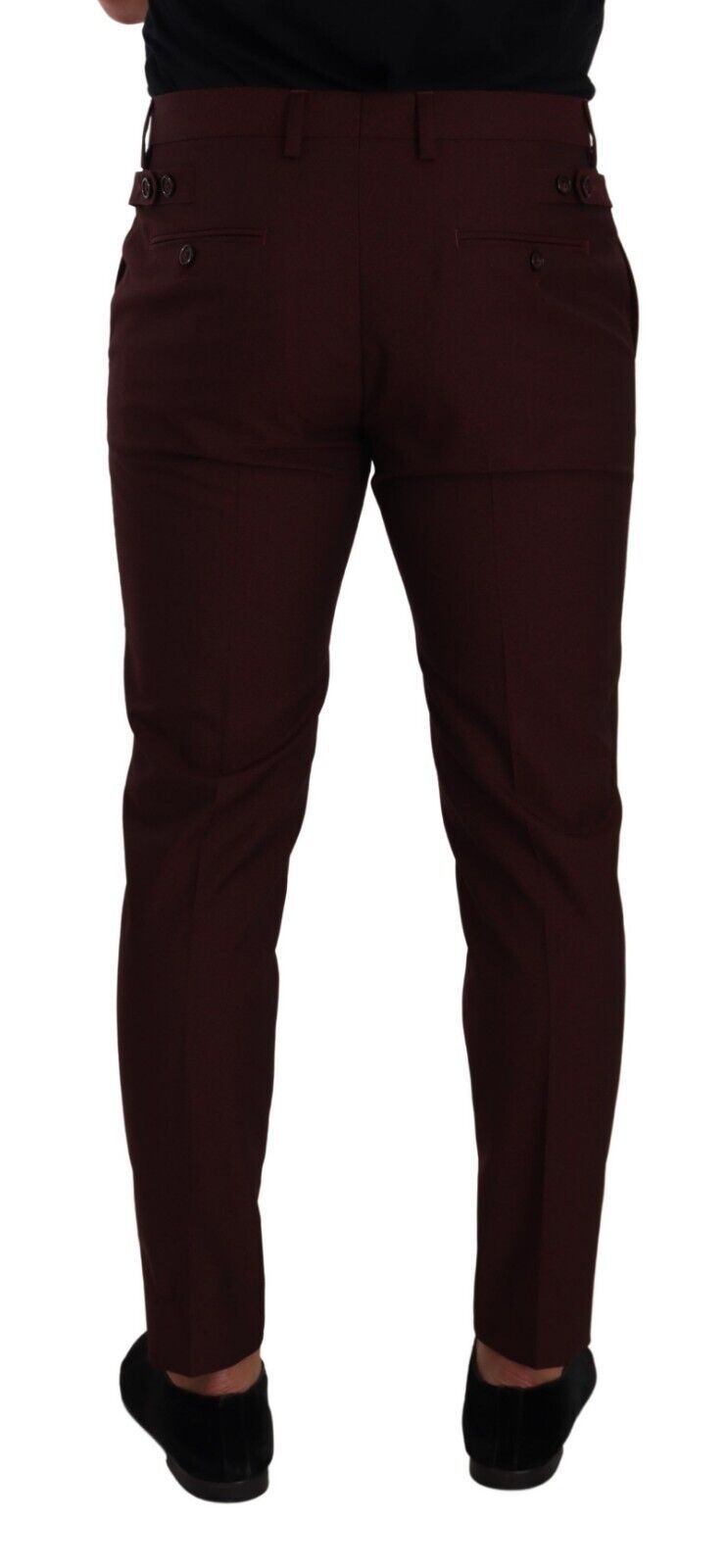 Dolce & Gabbana Maroon Slim Fit Dress Pants