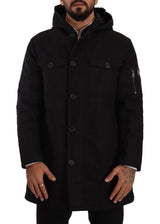 Dolce & Gabbana Elegant Black Parka Hooded Jacket