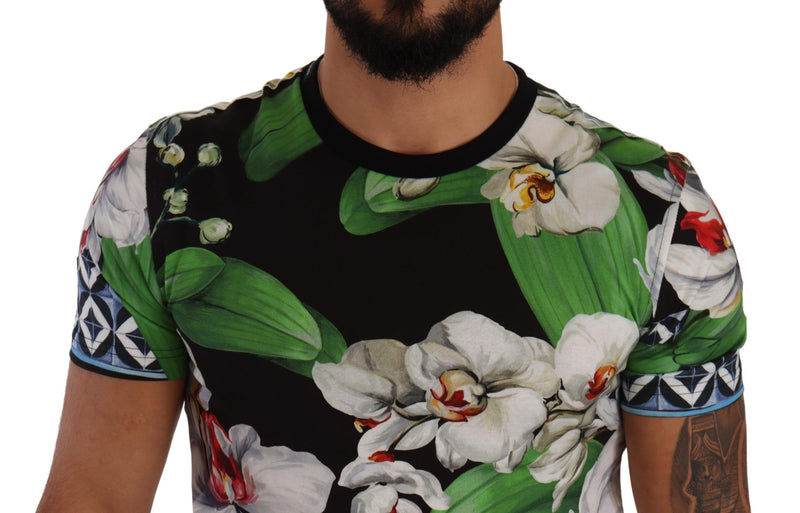 Dolce & Gabbana Elegant Floral Print Crewneck Tee