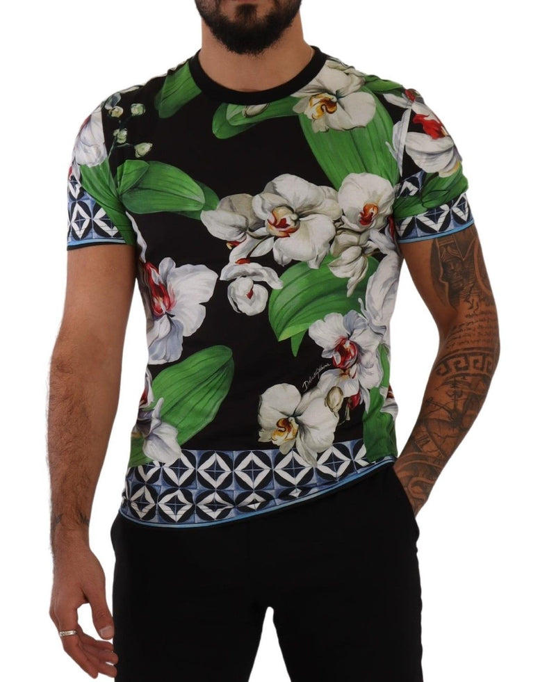 Dolce & Gabbana Elegant Floral Print Crewneck Tee