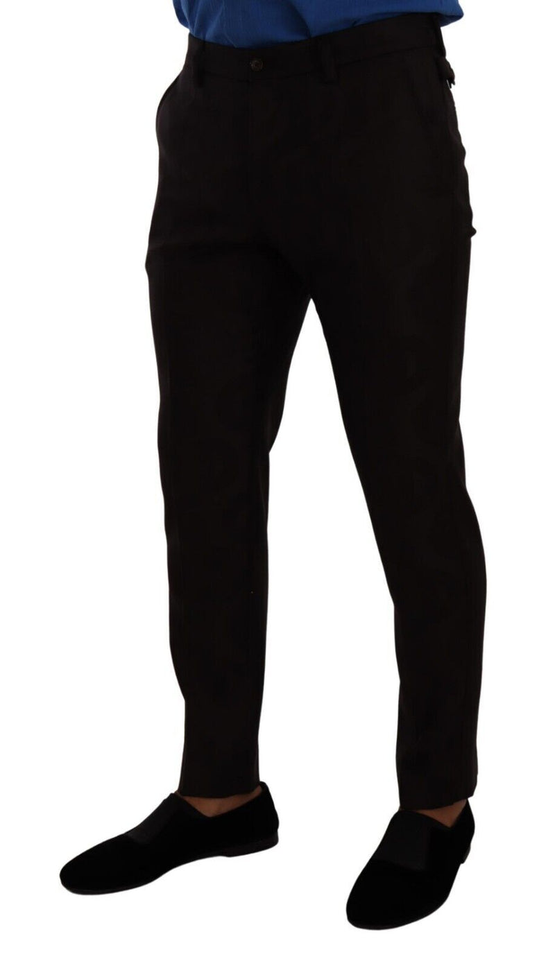 Dolce & Gabbana Elegant Bordeaux Slim-Fit Wool Dress Pants