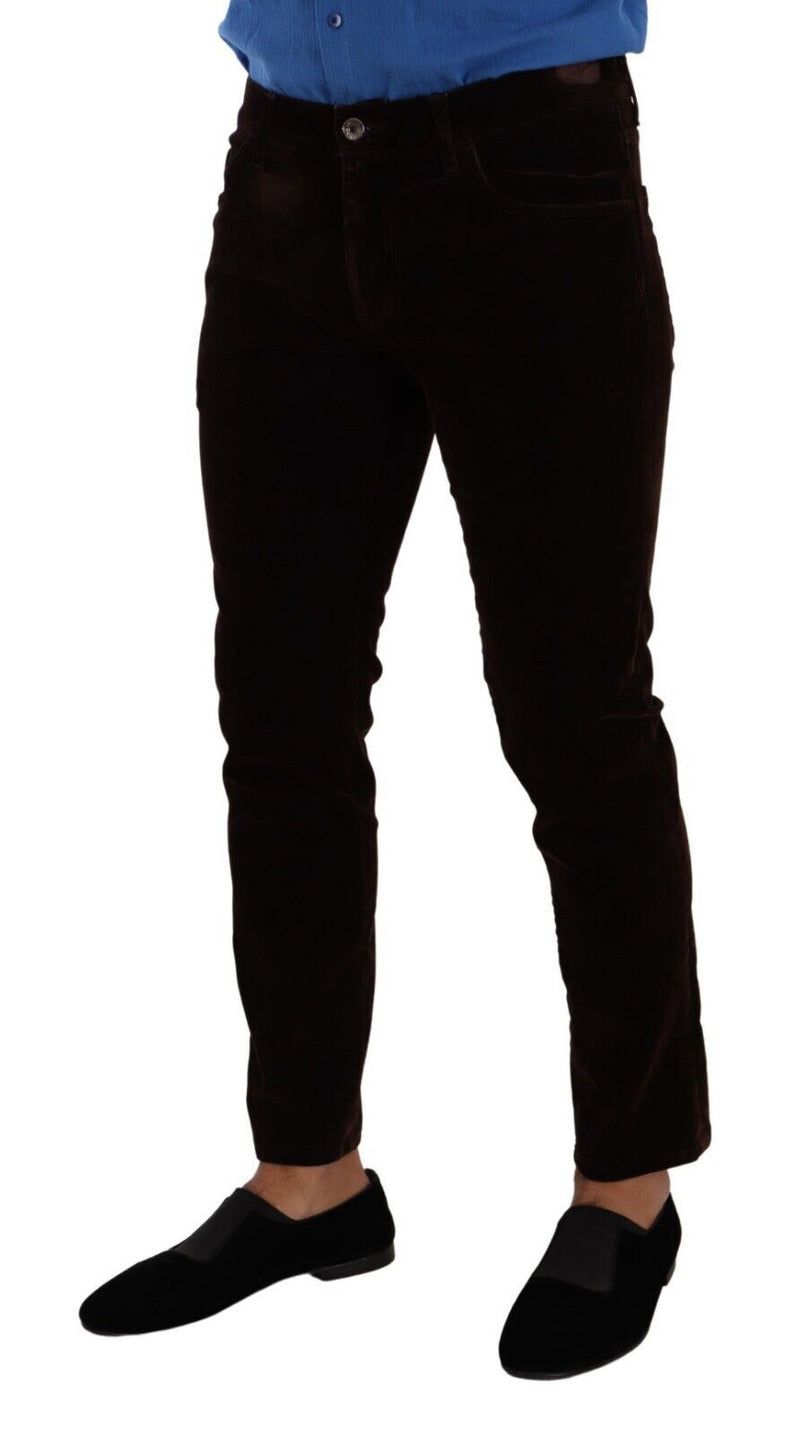 Dolce & Gabbana Bordeaux Velvet Slim Fit Skinny Jeans