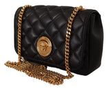 Versace Elegant Quilted Nappa Leather Shoulder Bag