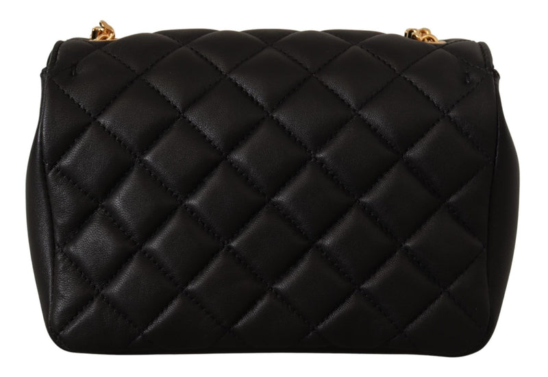 Versace Elegant Quilted Nappa Leather Shoulder Bag