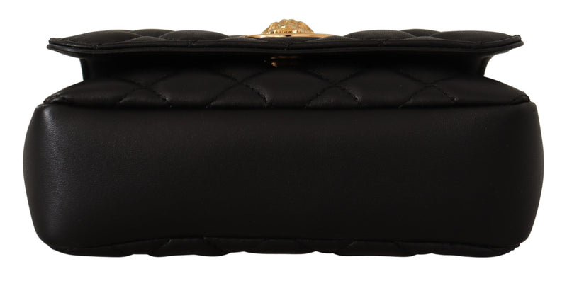 Versace Elegant Quilted Nappa Leather Shoulder Bag