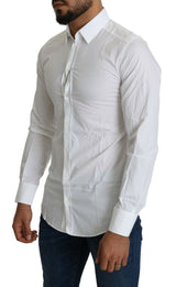 Dolce & Gabbana Elegant Slim Fit White Cotton Shirt