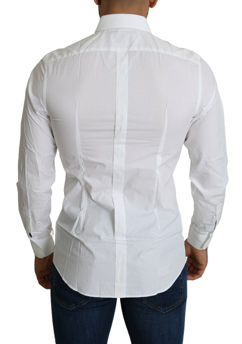 Dolce & Gabbana Elegant Slim Fit White Cotton Shirt