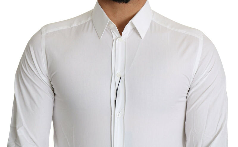 Dolce & Gabbana Elegant Slim Fit White Cotton Shirt