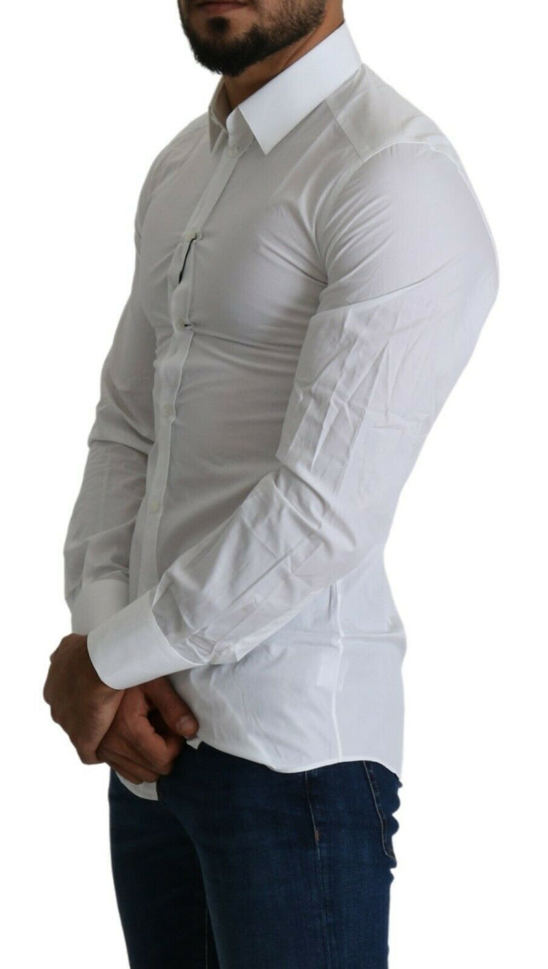 Dolce & Gabbana Elegant Slim Fit White Cotton Shirt