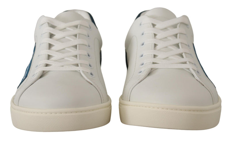 Dolce & Gabbana Chic White Leather Low-Top Sneakers