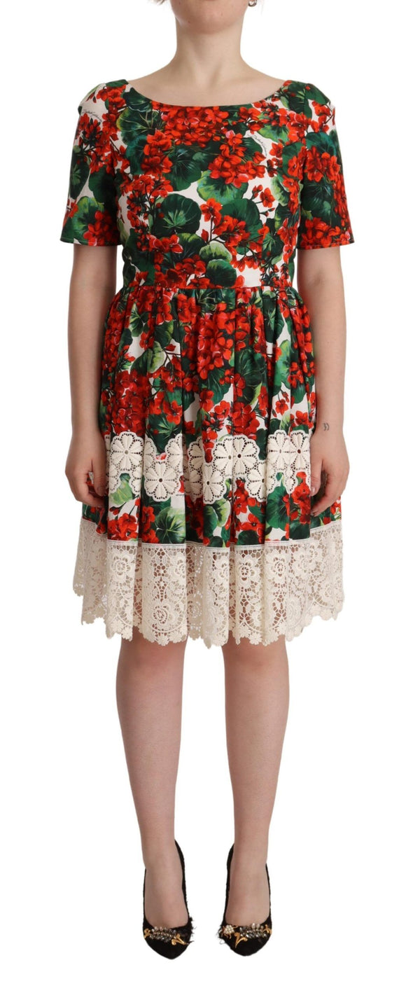 Dolce & Gabbana Floral Shift Short Sleeve Dress