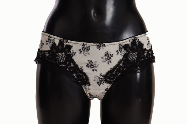 Dolce & Gabbana Elegant White Lace Silk Briefs