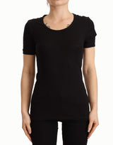 Dolce & Gabbana Elegant Black Cotton Short Sleeve Top