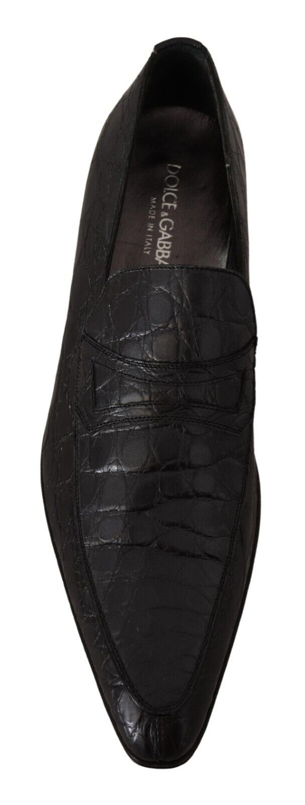 Dolce & Gabbana Exquisite Black & Gray Crocodile Loafers