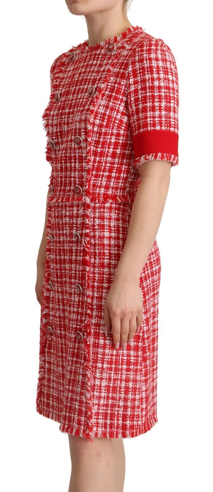 Dolce & Gabbana Chic Checkered Sheath Knee-Length Dress