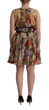 Dolce & Gabbana Elegant Floral Print Silk Mini Dress