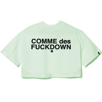 Comme Des Fuckdown Elegant Emerald Crew-Neck Tee for Women