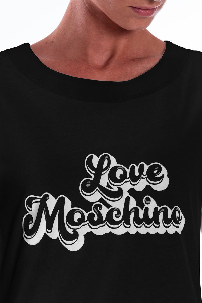 Love Moschino Chic Logo Cotton T-Shirt Dress