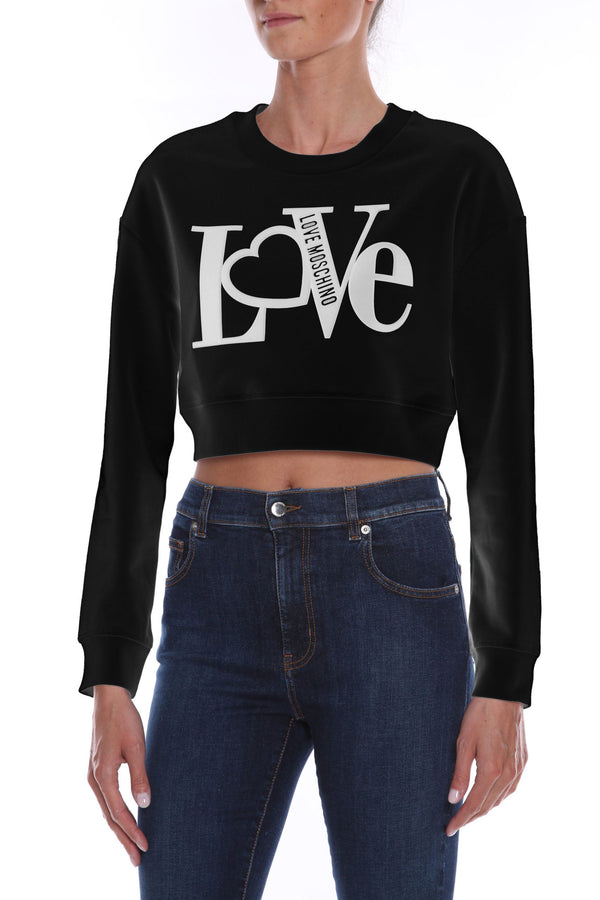 Love Moschino Embossed Logo Cotton Sweatshirt