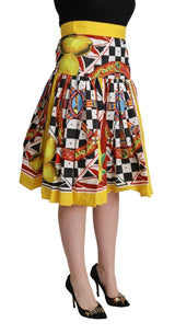 Dolce & Gabbana Vibrant Carretto Pleated A-Line Midi Skirt