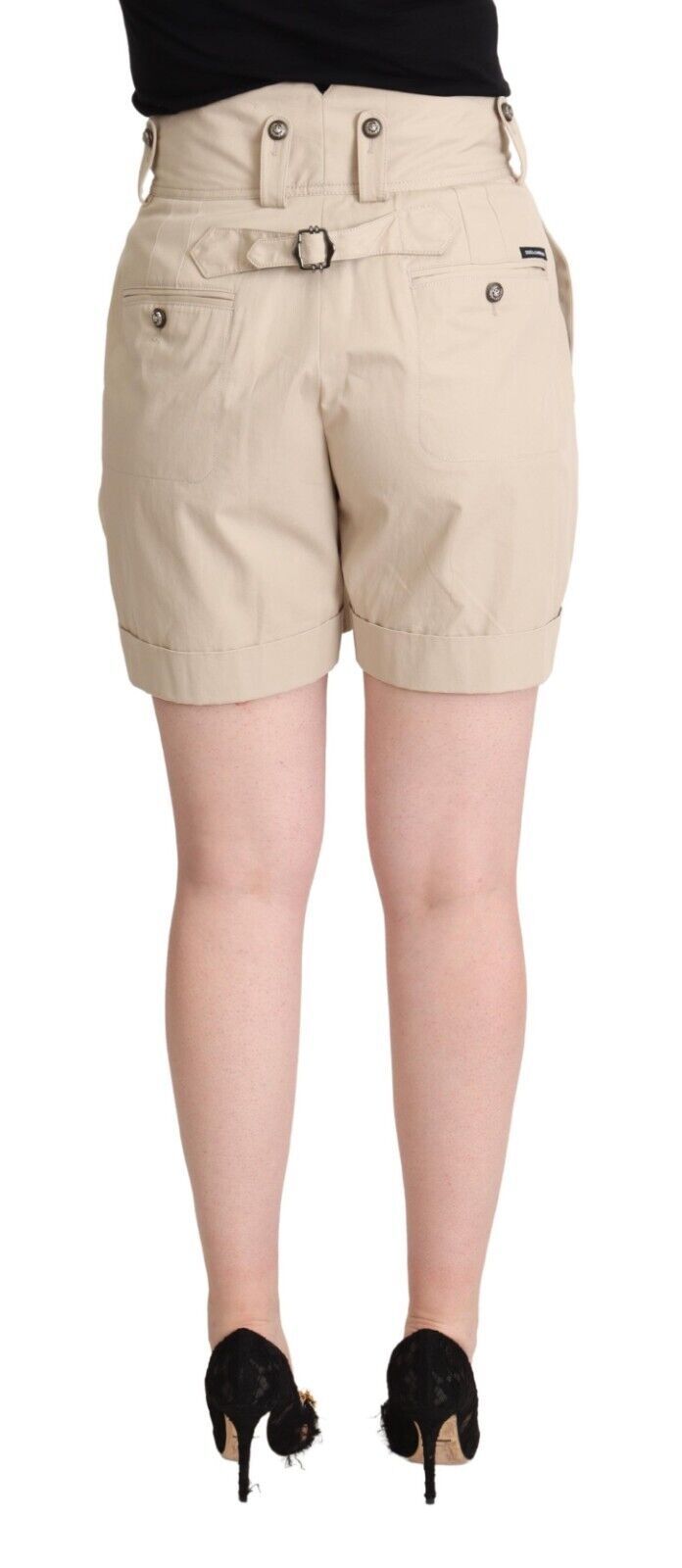 Dolce & Gabbana High-Waisted Beige Cargo Shorts