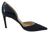 Jimmy Choo Elegant Navy Suede Pointed Toe Pumps