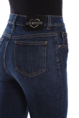 Love Moschino Elegant Dark Blue Bell-Bottom Jeans